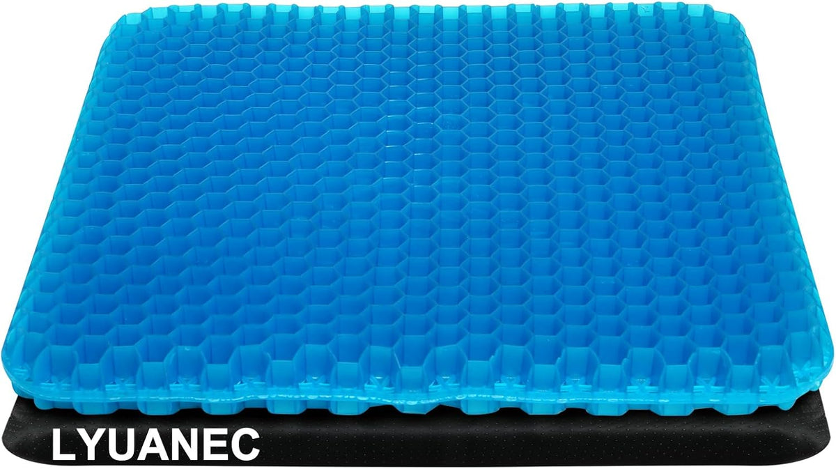 Gel Seat Cushion for Long Sitting - 16.5" x 14.5" x 2.4" (Extra Thick＆Soft)