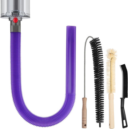 Lovepea Dryer Vent Cleaner Kit for Dyson V15 V12 V11 V10 V9 V8 V7, Hose Attachment Flexible Crevice Drum Lint Brush Trap Cleaning Tool Kit, 4 Piece
