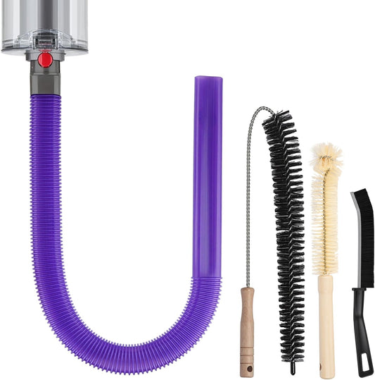 Lovepea Dryer Vent Cleaner Kit for Dyson V15 V12 V11 V10 V9 V8 V7, Hose Attachment Flexible Crevice Drum Lint Brush Trap Cleaning Tool Kit, 4 Piece
