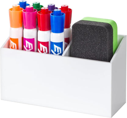 BEYGORM Magnetic Dry Erase Marker Holder for Whiteboard & Refrigerator | Non-slip Acrylic Pen Holder for Classroom, Fridge Magnet, Locker Organizer Accessories, Teacher & School Supplies(Black)