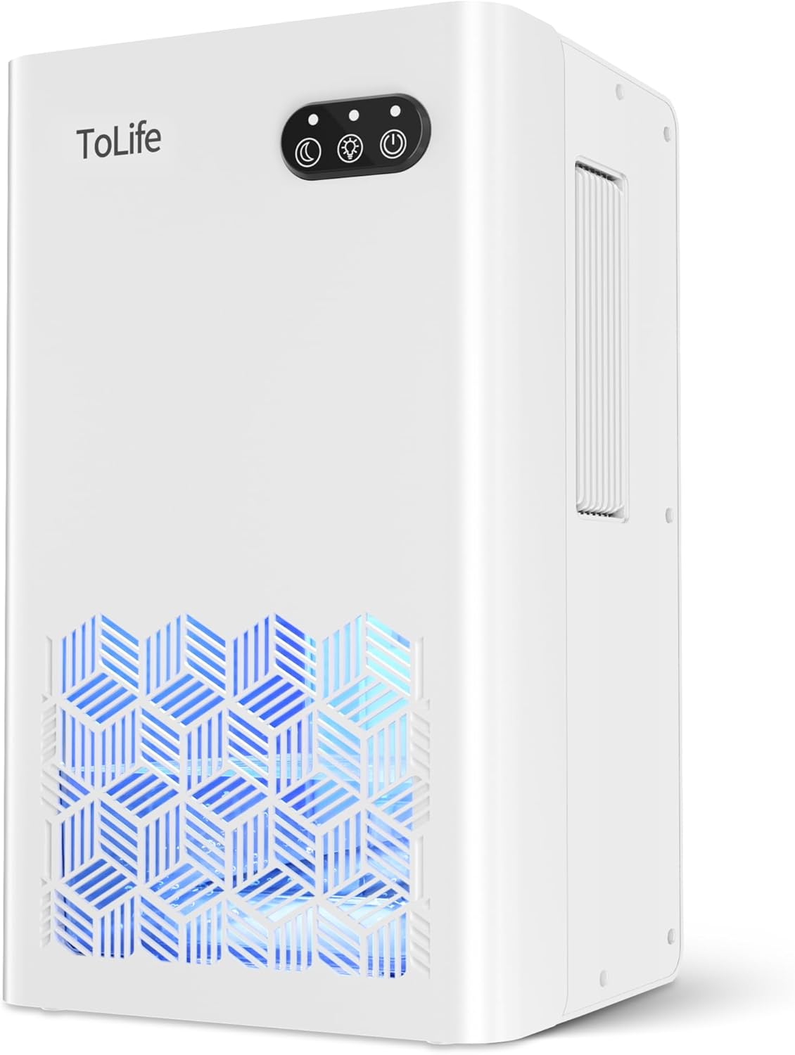 ToLife Dehumidifier for Home, 1000 sq.ft Dehumidifiers for Bedroom Bathroom Basement with 95 OZ Water Tank, Auto Shut Off 7 Colors LED Light, White Black