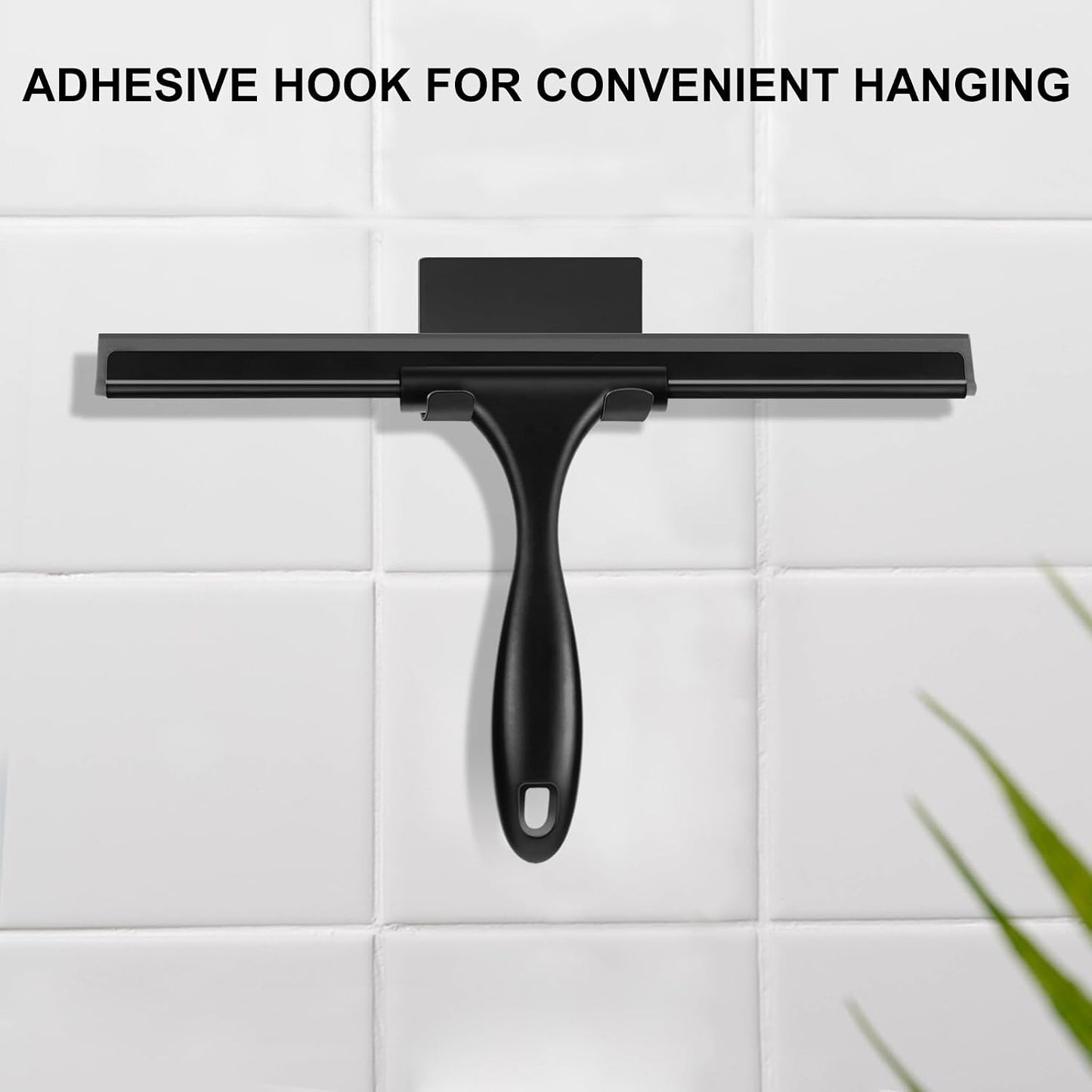 SetSail Squeegee for Shower Glass Door, 10 Inches, Black | Stainless Steel Shower Squeegee for Glass Doors, All-Purpose Window Squeegee for Shower Mirror Bathroom Car Window Cleaning