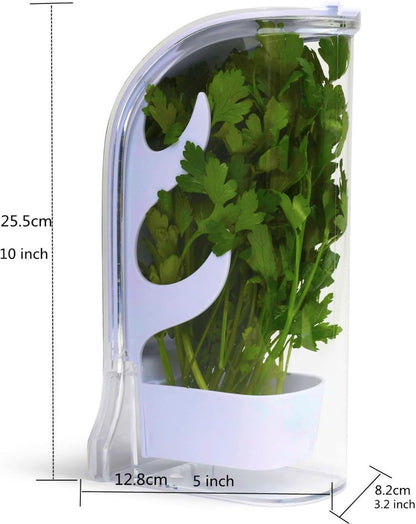 Fresh Herb Keeper for Refrigerator, Herb Saver for Refrigerator, Herb Storage Containers, Vegetable Preservation Bottle for Cilantro, Mint, Parsley, Asparagus, Keeps Greens Fresh