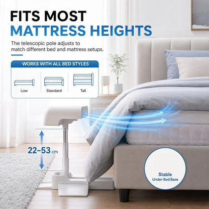 2026 Upgrade Bed Fan Under Sheets, Bed Fans for Cooling and Sleep Under Sheets, Bed Cooling System with 5 Speeds and Remote, Cordless Bed Fan for Hot Sleepers, Fits All Mattress Heights (1PCS)