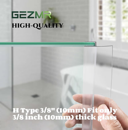 2-Pack Frameless Shower Door Bottom Seal (1/4'' X 39'') Clear Glass Shower Door Sweep Strip can Covers up to 23mm Gap - Stop Leaks