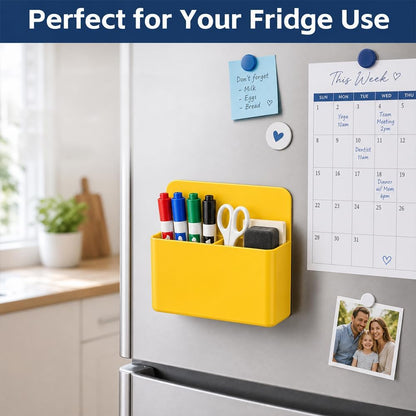 Magnetic Pencil Pen Holder, 2 PCS Magnetic Dry Erase Marker Holder for Whiteboard, Black White Magnet Storage Pencil Cup Case Fridge Organizers Locker Accessories for Office School Teacher Must Haves