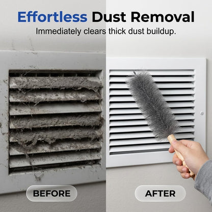 Fan Cleaning Brush with Bendable Microfiber Head, Reusable Dusting Brush for Fan Blades, Window Blinds, Air Conditioner Vents, Ceiling Fans, Car Vents and Hard-to-Reach Areas, Blue