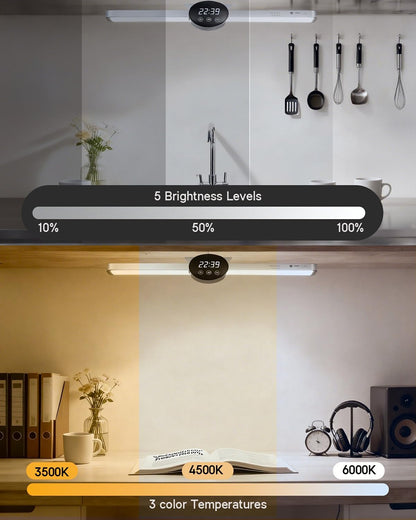 BY-J [2025 Upgraded Version Eye Protection Study Desk Lamp Student Desk Bedside Dressing Table Magnetic Wall-Mounted 42cm Long Cool Light Rechargeable Student Dormitory Children's Reading Light