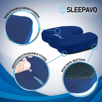 Sleepavo Office Chair Cushion, Seat Cushion for Tailbone Pain Relief Butt