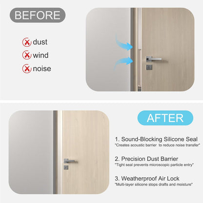 Elvone Weather Stripping Door Seal for Door Frames, 20 Ft x 1 in, Clear | Self-adhesive flexible silicone seal tape for door frame gaps and window gaps. block drafts, dust, and noise
