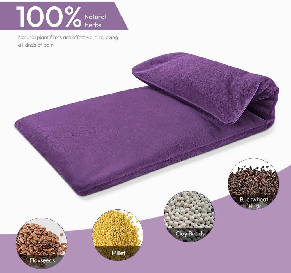 Microwave Heating Pad 6 x 12 Small Heating Pad Microwave, Microwave Bean Bag Heating Pad for Neck and Shoulders, Moist Heat Pack Pillow Warm Compress for Knee, Muscles, Joints, Wrist (Dark Blue)