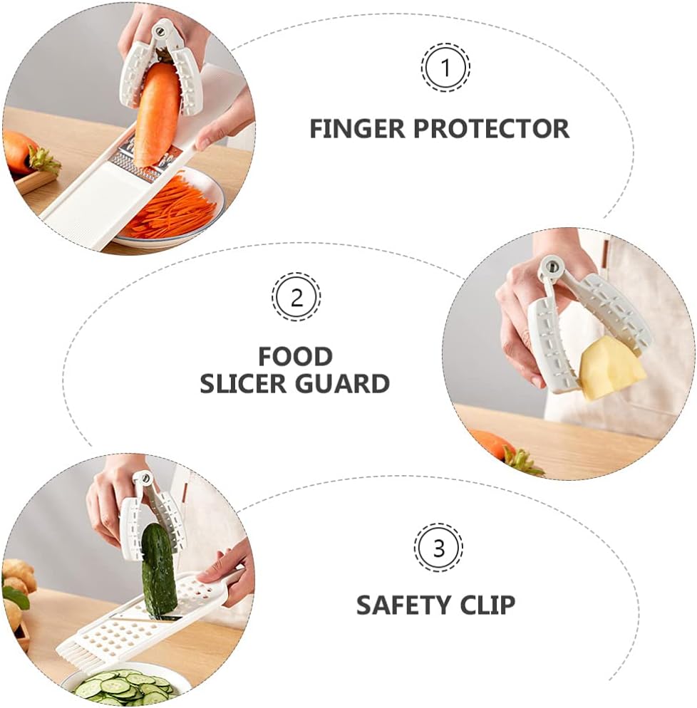 Cabilock 2pcs Hand Finger Protectors for Safe Vegetable Slicing Grey Food Cutter Safety Holders -cut Kitchen Gadgets for Finger Guard