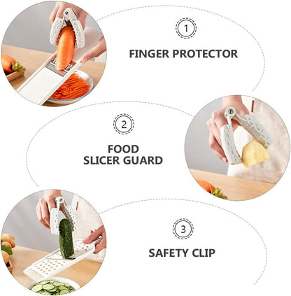 Cabilock 2pcs Hand Finger Protectors for Safe Vegetable Slicing Grey Food Cutter Safety Holders -cut Kitchen Gadgets for Finger Guard