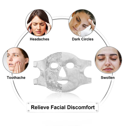 Cold Face Eye Masks Ice Face Mask Hot Cold Compress for Dark Circles, Puffiness, Migraines, Headache, Stress, Redness, Cooling Face Masks for Women Man, Skin Care