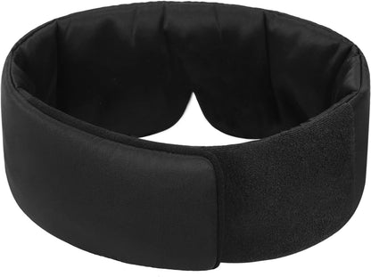 ALASKA BEAR Wraparound Style Organic Cotton Eye Mask with Padded Nose, Big Wide Headband and Large Coverage Ear Muff Sleeping Mask with Bottom Flap for Full Blackout, Dark Grey