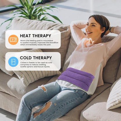 Microwave Heating Pad 6 x 12 Small Heating Pad Microwave, Microwave Bean Bag Heating Pad for Neck and Shoulders, Moist Heat Pack Pillow Warm Compress for Knee, Muscles, Joints, Wrist (Dark Blue)