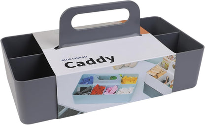 BLUE GINKGO Stackable Organizer Caddy, Rectangle, White, Made in Korea | Portable. Adjustable. Home, Office & School Storage.