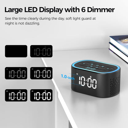 REACHER Digital Alarm Clock & White Noise Sound Machine for Bedroom