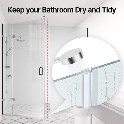 AmazerBath Frameless Shower Door Bottom Seal 39 inch (Set of 2) - Clear, Suitable for 3/8 Inch Glass, Modern Style