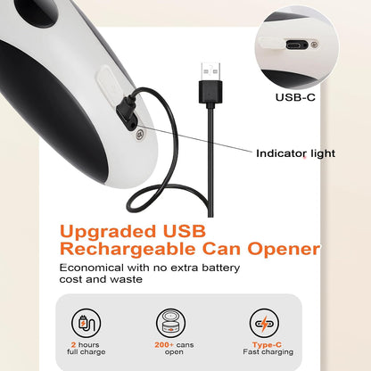 NOTUSIUY Rechargeable Auto Electric Can Opener, Hands-Free Smooth Edge, One-Touch Safe Opener for Seniors, Ideal Kitchen Gift