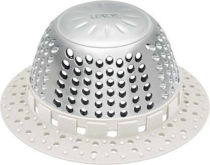 LEKEYE Drain Hair Catcher/Bathtub Drain Cover/Drain Protector for Pop-Up & Regular Drains(Patented Product)