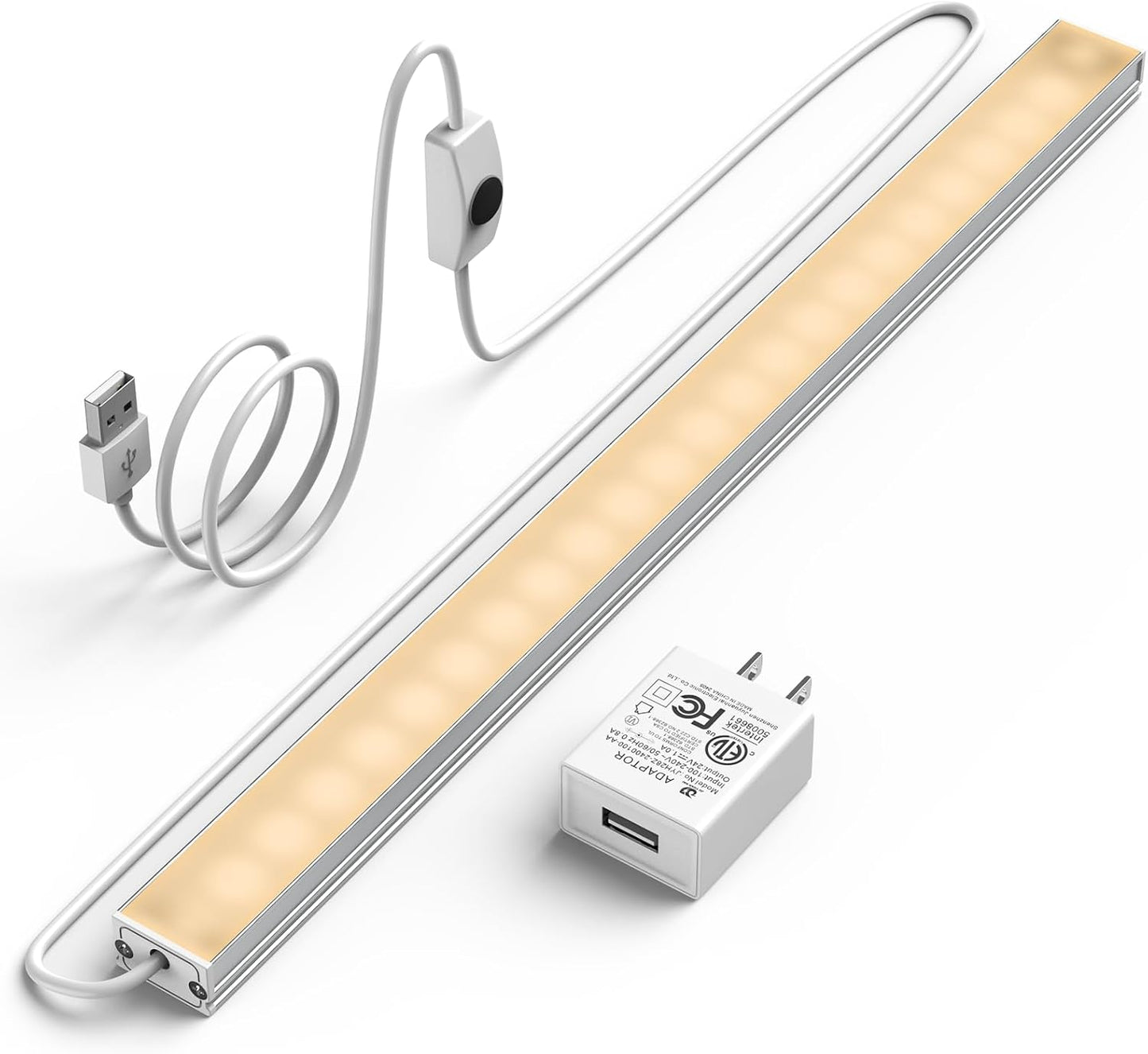 ASOKO Motion Sensor Dimmable Led Under Cabinet Light, 12" Cool White | ASOKO Motion Sensor Dimmable Led Under Cabinet Light, 12" Plug in Cool White 6000K Bar for Kitchen Counter Closet