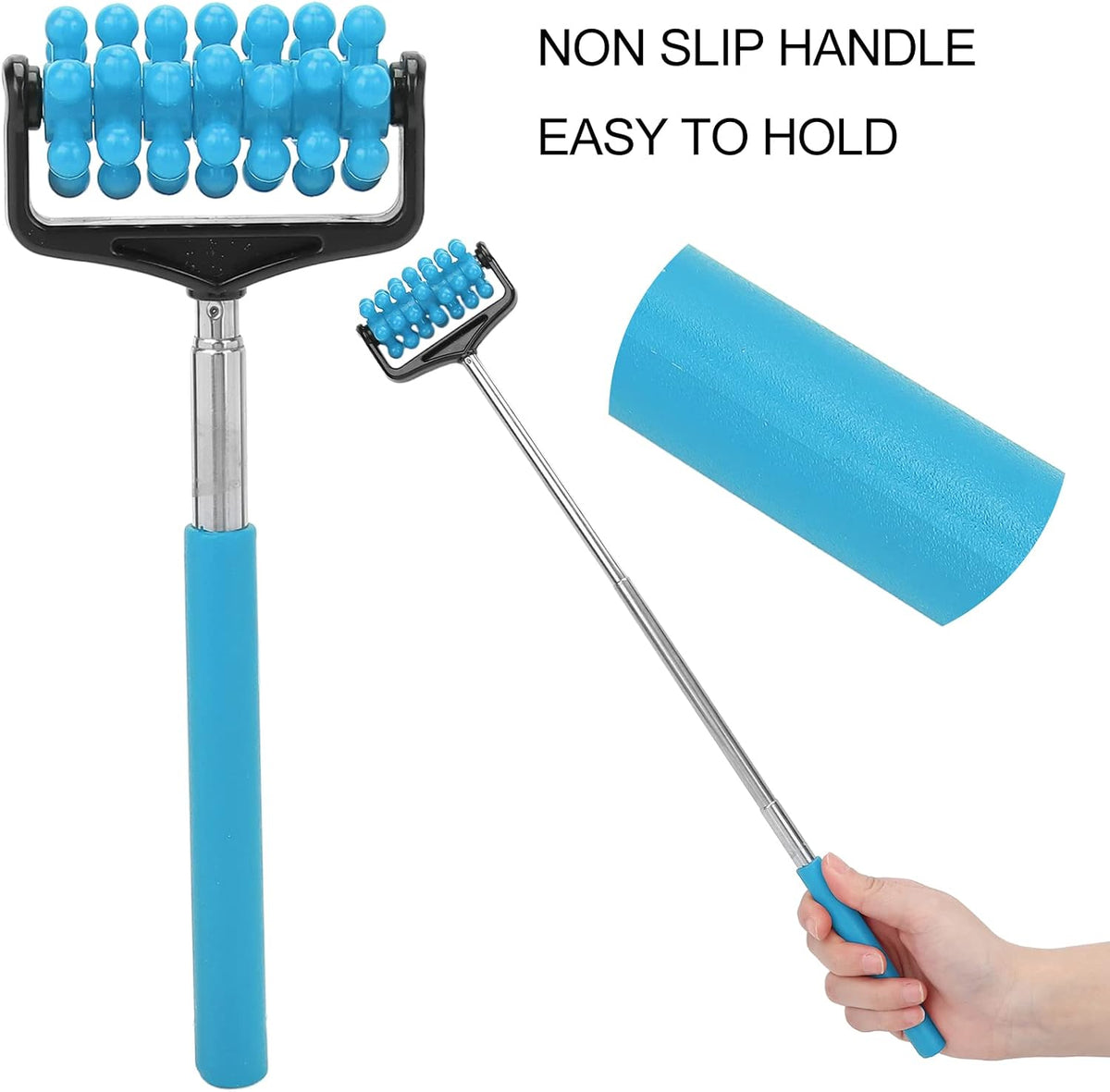 Back Scratchers, Back Massage Roller Massager, Telescopic Roller Massager, Roller Massager Massage ToolsMassage Tools Equipment(Sky Blue)