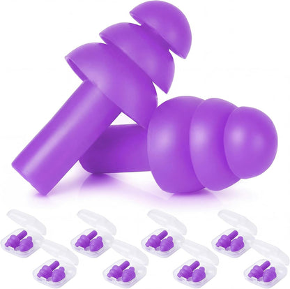 24 Pairs Black Ear Plugs Bulk NRR 29dB Reusable Silicone Ear Plugs with Plastic Cases Soft Foam Plug for Sleeping Noise Cancelling Concerts Shooting Swimming Noise Reduction