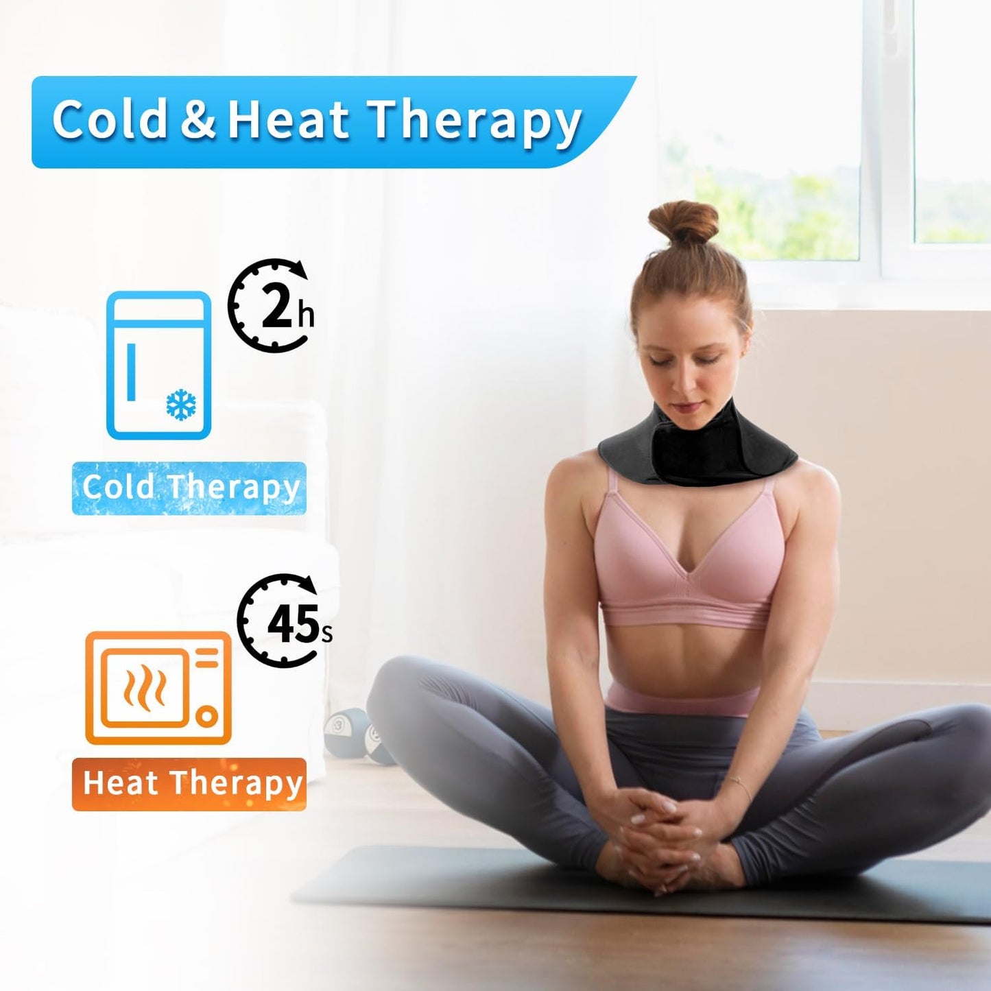 Neck Ice Pack Wrap Reusable Gel Ice Packs for Cervical Injuries Pain Relief, Flexible Cold Hot Compress Therapy for Shoulder Swelling, Bruises, Stiff Neck, Migraine, Surgery Recovery Gift Women Men