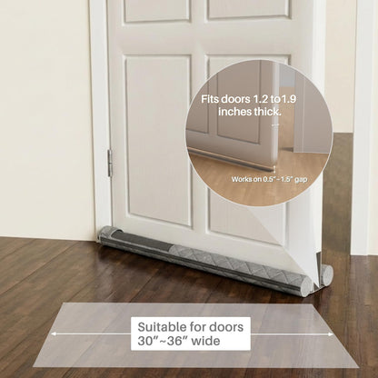 2 Pack Under Door Draft Stopper 36" Double Sided Door Sweep, Blocks Noise, Cold Air, Light, Dust, Smoke, Odor, Soundproof, Fits 30" 32" 36" Doors