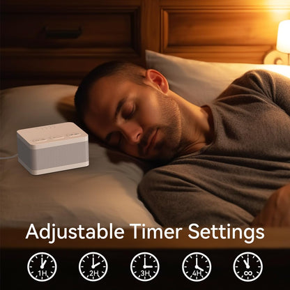Sound Machine White Noise Machine with 30 Natural Soothing Sounds 32 Levels Volume 5 Timers Memory Function Effectively Blocks Noise Ideal Sleep Machine Brown Noise for Baby Kids Adults Home (Black)
