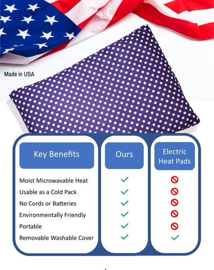 Microwavable Corn Filled Heating Pad and Cold Pack/Washable 100% Cotton Cover (Cross Hatch - Mint, 7.5in W x 11in L)
