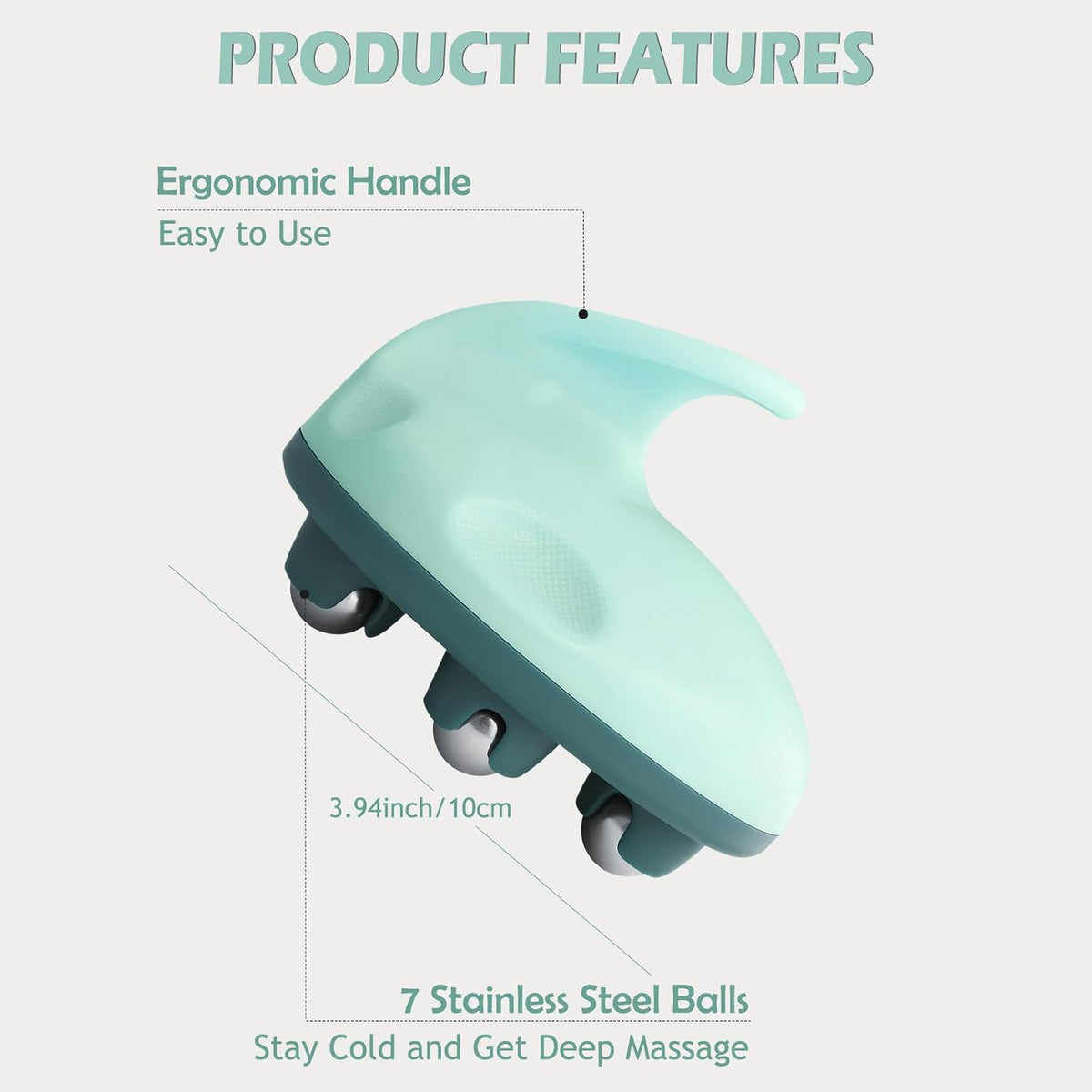 Lymphatic Massage Roller for Cellulite Remover Body Sculpting - Handheld Cellulite Massage Tool for Body Bloat Blood Circulation Lymphatic Drainage Blue
