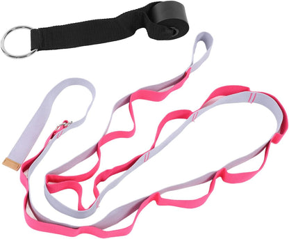 Yoga Stretching Strap, Fitness Stretch Belt with Fixed Door Anchor Loop, 10.2 ft 600D Oxford Cloth Leg Stretcher for Yoga, Gymnastics, Dance, Physical Therapy