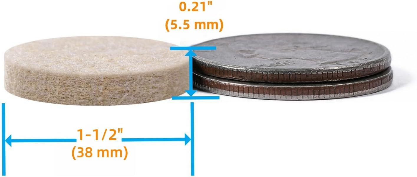 Felt Pads Small 3/8" Felt Pads for Cabinet Doors Bumpers, Cabinet Cushion Dots Felt Cabinet Door Stops, Self Adhesive Thick Bumper Pads to Protect Surfaces -Anti Scratch 234 Pcs Round Brown