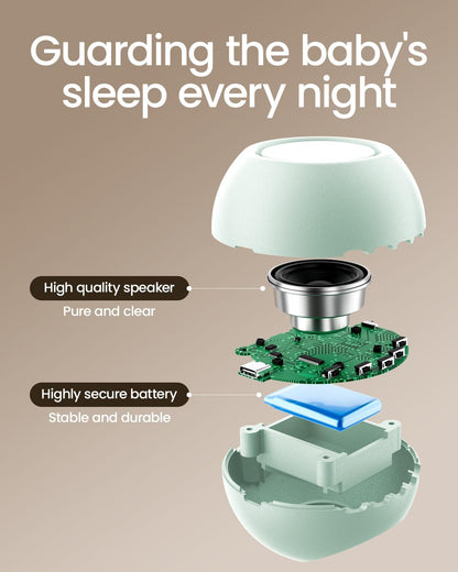 CHICWAY Portable Sound Machine with AI Cry Detection for Baby Adult, Gray | 2026 Mom's Choice Awards, 18 Soothing Sound, Bluetooth Rechargeable White Noise Machine for Home Office, Nursery Light