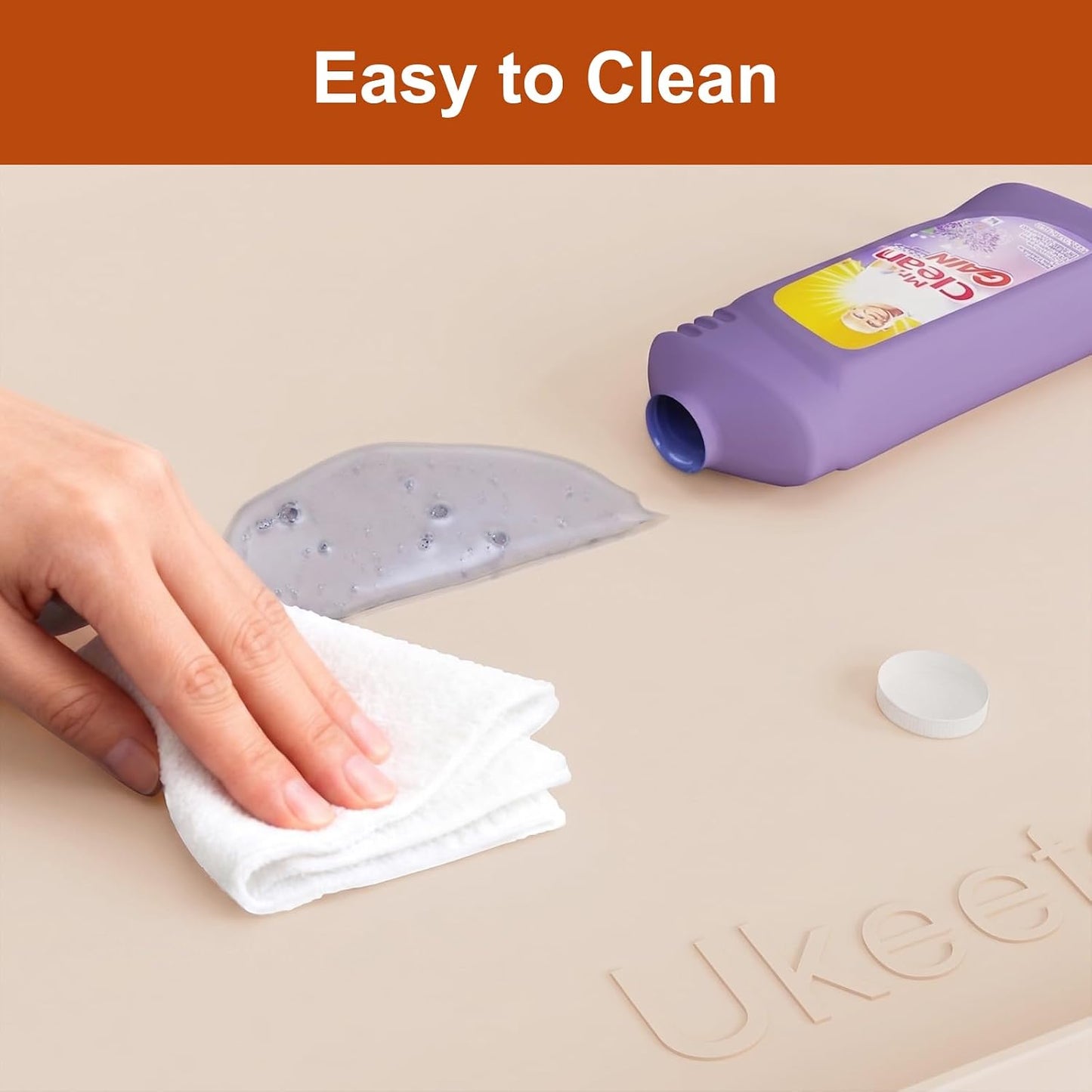 34" x 22" Extra Thick Silicone Mat Waterproof with Raised Edge, | Under Sink Mat for Kitchen & Bathroom, Kitchen Cabinet Liner, Multi-Purpose for Storage & Protection