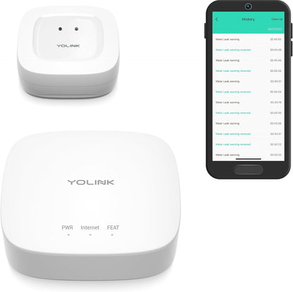 YoLink Water Leak Starter Kit: Hub + 6 Leak Sensor 1 (Silent), LoRa Long-Range, App/SMS/Email Alerts, D2D Offline Triggers, 2 AAA Up to 5-Year Battery, Compatible with Alexa/IFTTT/Home Assistant