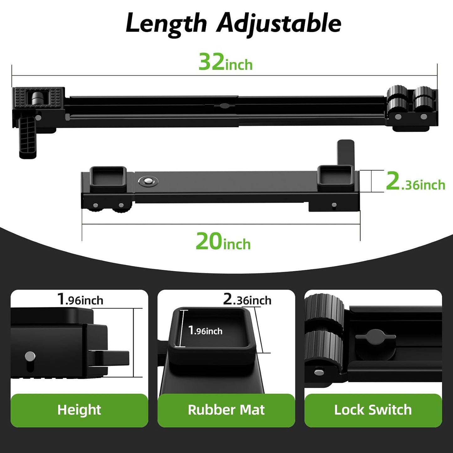Appliance Rollers Heavy Duty,20''-32''in Extendable Appliance Sliders,Liftable Anti Slip Mobile Washing Machine Base,Easily Move Washer and Dryer Machines,Refrigerators,Furniture-Black