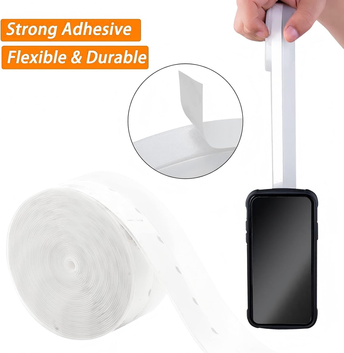36 Ft Weather Stripping Door Seal Strip Tape,Silicone Door Draft Stopper,Self Adhesive Shower Door Bottom Seal and Door Insulation Strip for Door Frame Windows and Glass Gaps (Transparent, 35mm)