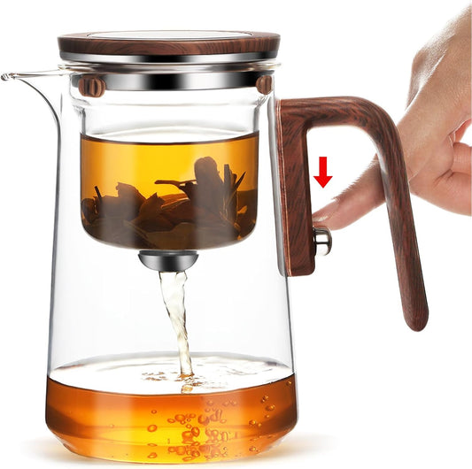 800ml Witchcraft Glass Teapot with Magnetic Water Separation Design | Borosilicate Glass Infuser Pot with Strainer for Loose Leaf & Herbal Teas, Easy Tea Brewing with Enchanted Design