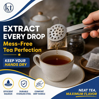 2 Pack Tea Bag Squeezer Stainless Steel Tea Bag Squeezer Tongs Strainer Gripper Picker