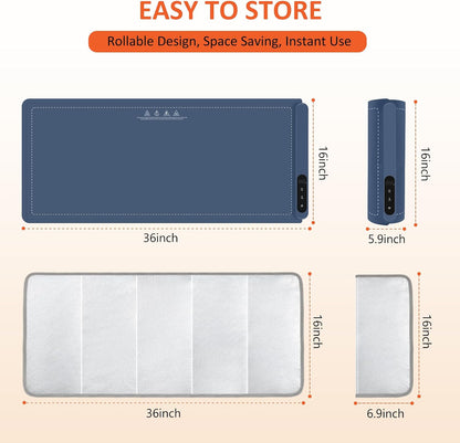 Warming Mat for Food,36"x16" Large Food Warmer Mats for Countertop (Gray)