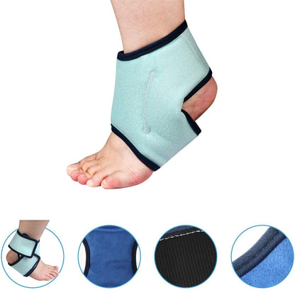 Ankle Ice Pack Wrap Reusable Gel Packs Ankle Brace Ice Pack Hot Cold Therapy Compression for Sprain Swelling Ankles Achilles Tendonitis Plantar Fasciitis Pain Relief