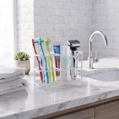 Bathway Toothbrush Holder for Bathroom, 6.9"L x 3.4"W x 4"H, Matte Black, L | Waterproof, Rust-Proof, More Durable, Multifunctional, Large-Capacity, Non-Slip, Anti-Tip, Self-Draining, Stylish Appearance