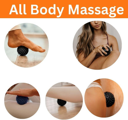 Foot Massage Roller Spikey Ball Set - for Plantar Fasciitis Relief, Acupressure Trigger Point Therapy, Whole Body Muscle Massager for Heel & Foot Arch Pain, Wrist, Shoulder & Neck