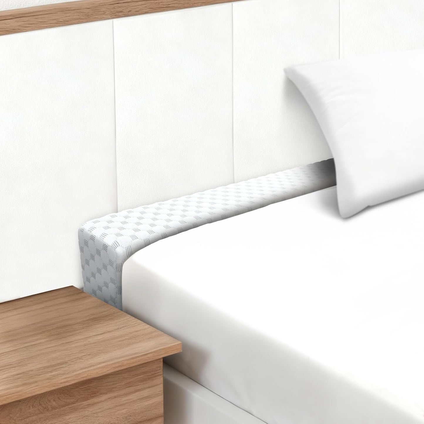 Headboard Bed Gap Filler, High Density Foam Mattress Extender Pillow, Removable, Gray, 39"x2"x6"