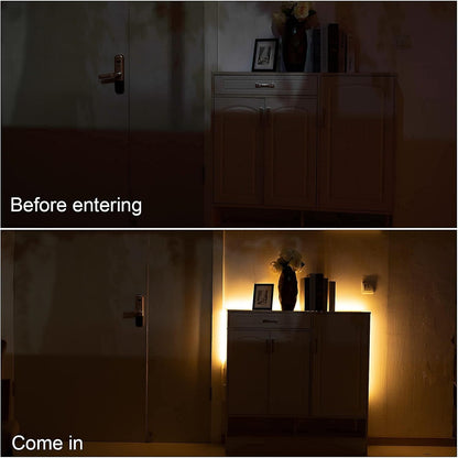 WOBANE Motion Sensor Stair Strip Lights,Rechargeable LED Closet Light,White