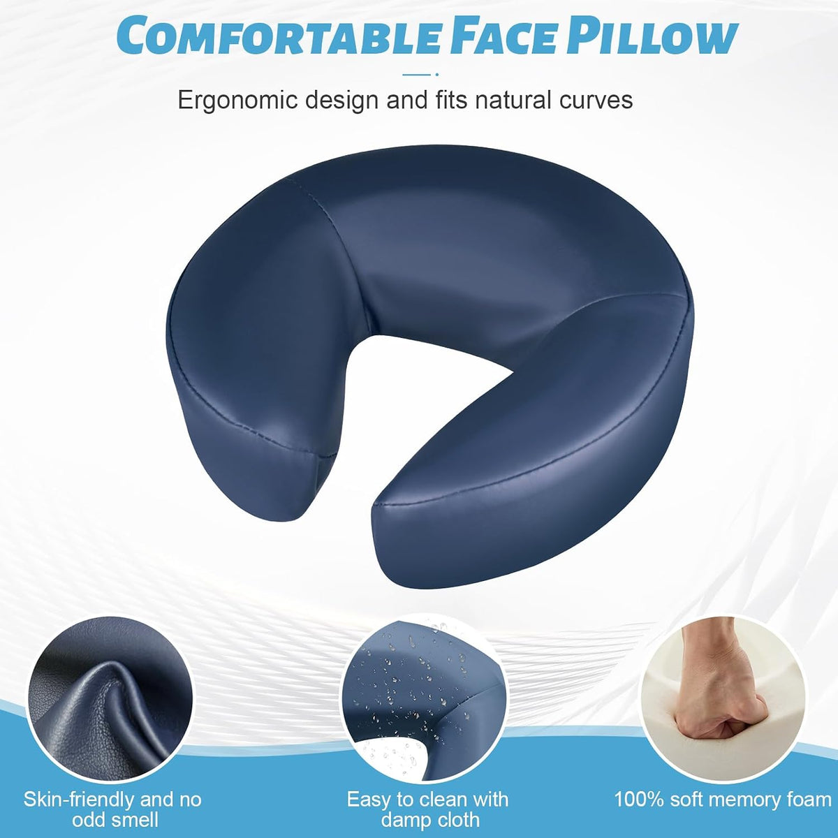 Massage Headrest for Bed, Head Holder & Face Cradle with Face Down Pillow