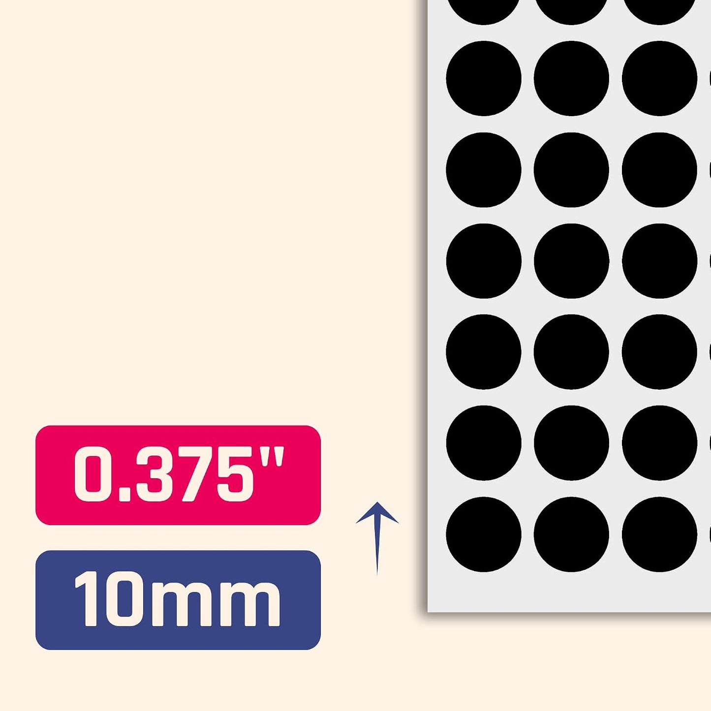 3000 Pieces, Small Colored Dot Round Stickers Labels - 10 Colors, 0.375"